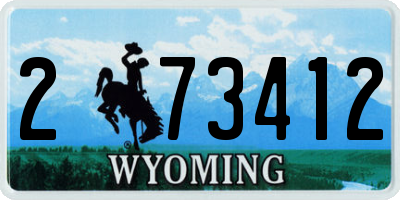 WY license plate 273412