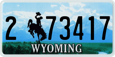 WY license plate 273417