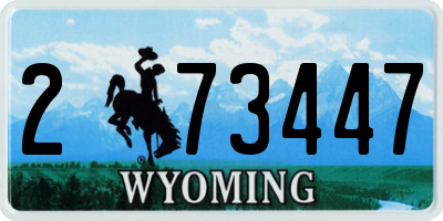 WY license plate 273447