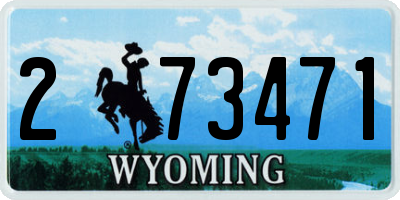 WY license plate 273471