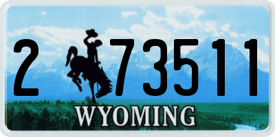 WY license plate 273511