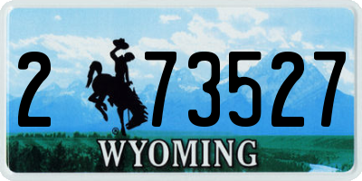 WY license plate 273527
