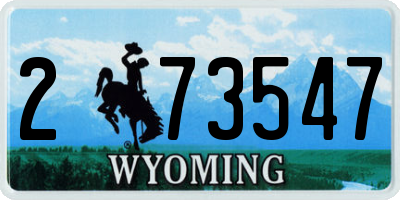 WY license plate 273547