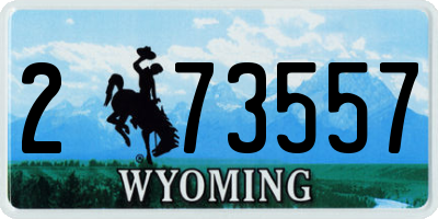 WY license plate 273557