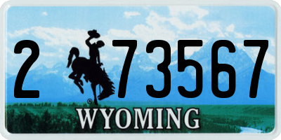 WY license plate 273567