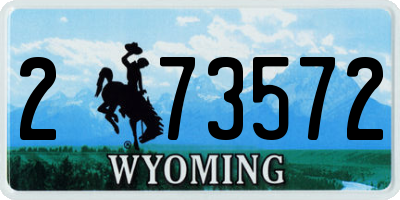 WY license plate 273572