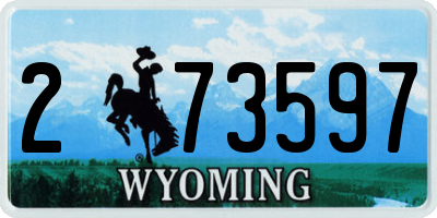 WY license plate 273597