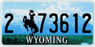 WY license plate 273612