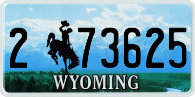 WY license plate 273625