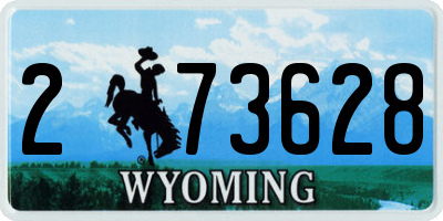 WY license plate 273628