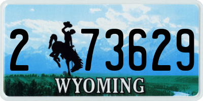 WY license plate 273629