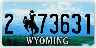 WY license plate 273631