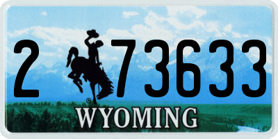 WY license plate 273633
