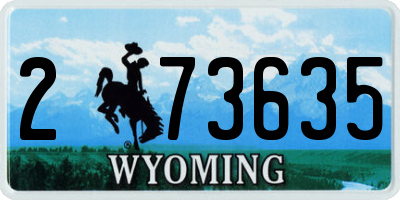 WY license plate 273635