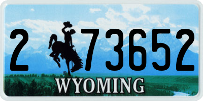 WY license plate 273652