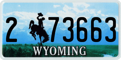 WY license plate 273663