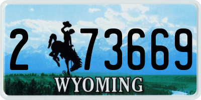 WY license plate 273669