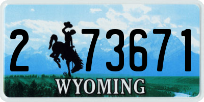 WY license plate 273671