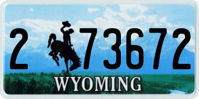 WY license plate 273672