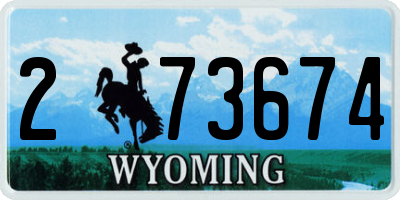 WY license plate 273674