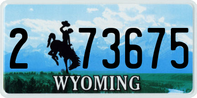 WY license plate 273675