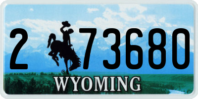 WY license plate 273680