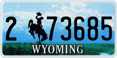 WY license plate 273685