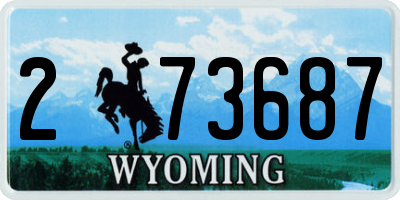 WY license plate 273687