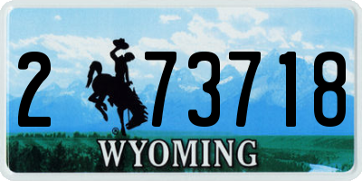 WY license plate 273718