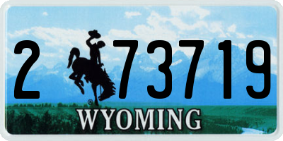 WY license plate 273719