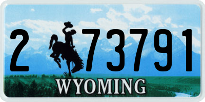 WY license plate 273791