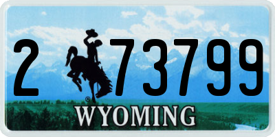 WY license plate 273799