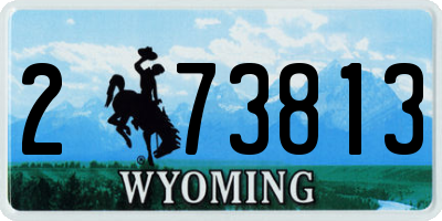 WY license plate 273813