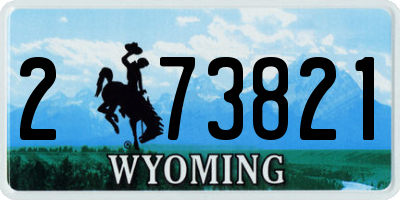 WY license plate 273821