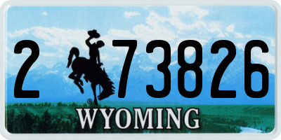 WY license plate 273826