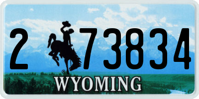 WY license plate 273834