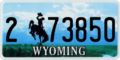 WY license plate 273850