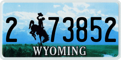 WY license plate 273852