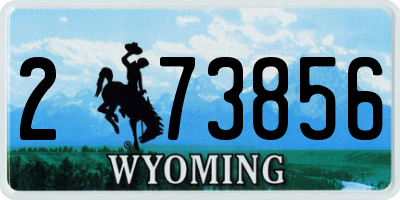 WY license plate 273856