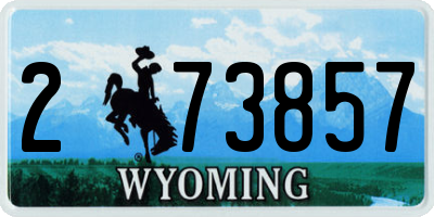 WY license plate 273857