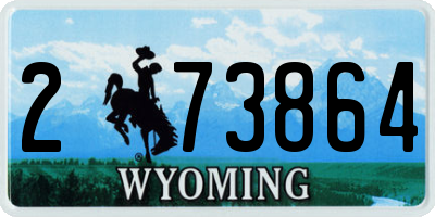 WY license plate 273864