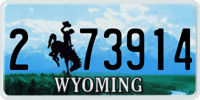 WY license plate 273914