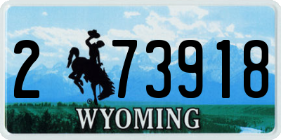 WY license plate 273918