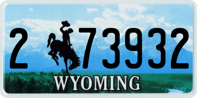WY license plate 273932