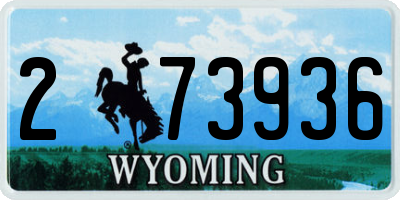 WY license plate 273936
