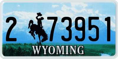 WY license plate 273951
