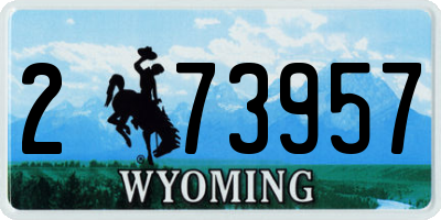 WY license plate 273957