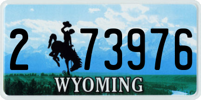 WY license plate 273976