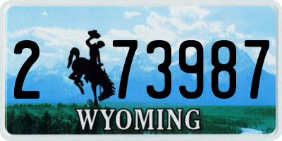 WY license plate 273987