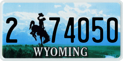 WY license plate 274050